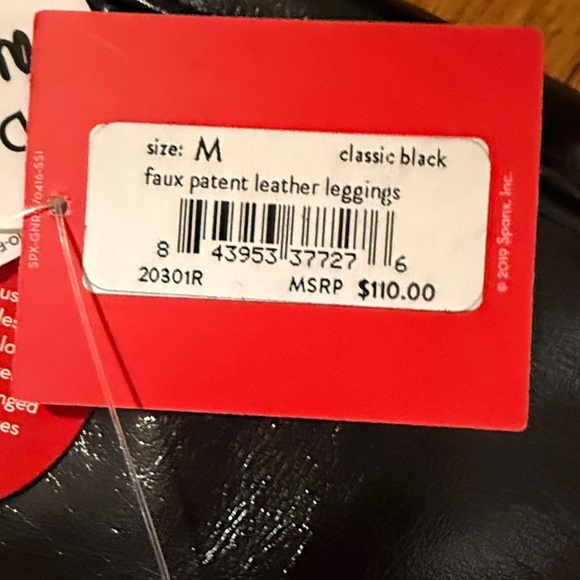 SPANX Faux Patent Leather Leggings. Size M. NWT. - Picture 6 of 6